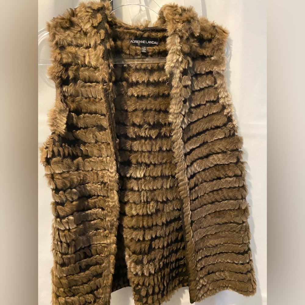 Adrienne Landau Brown Fur Vest
